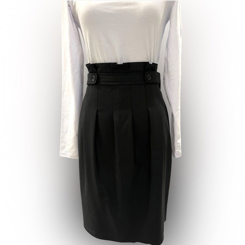 BCBGMaxAzria High Waisted Pleated Black Skirt
